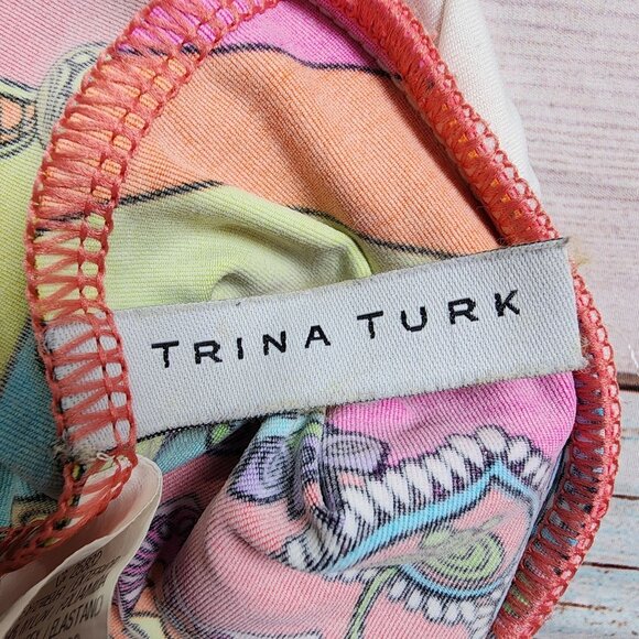Trina Turk Womens Size 6 Halter Tankini Swim Top Multicolor Nylon/Spandex - Picture 3 of 8
